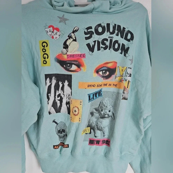 NWT Daydreamer LA Sound & Vision patch pocket graphic hoodie with embroided hood - Picture 4 of 9